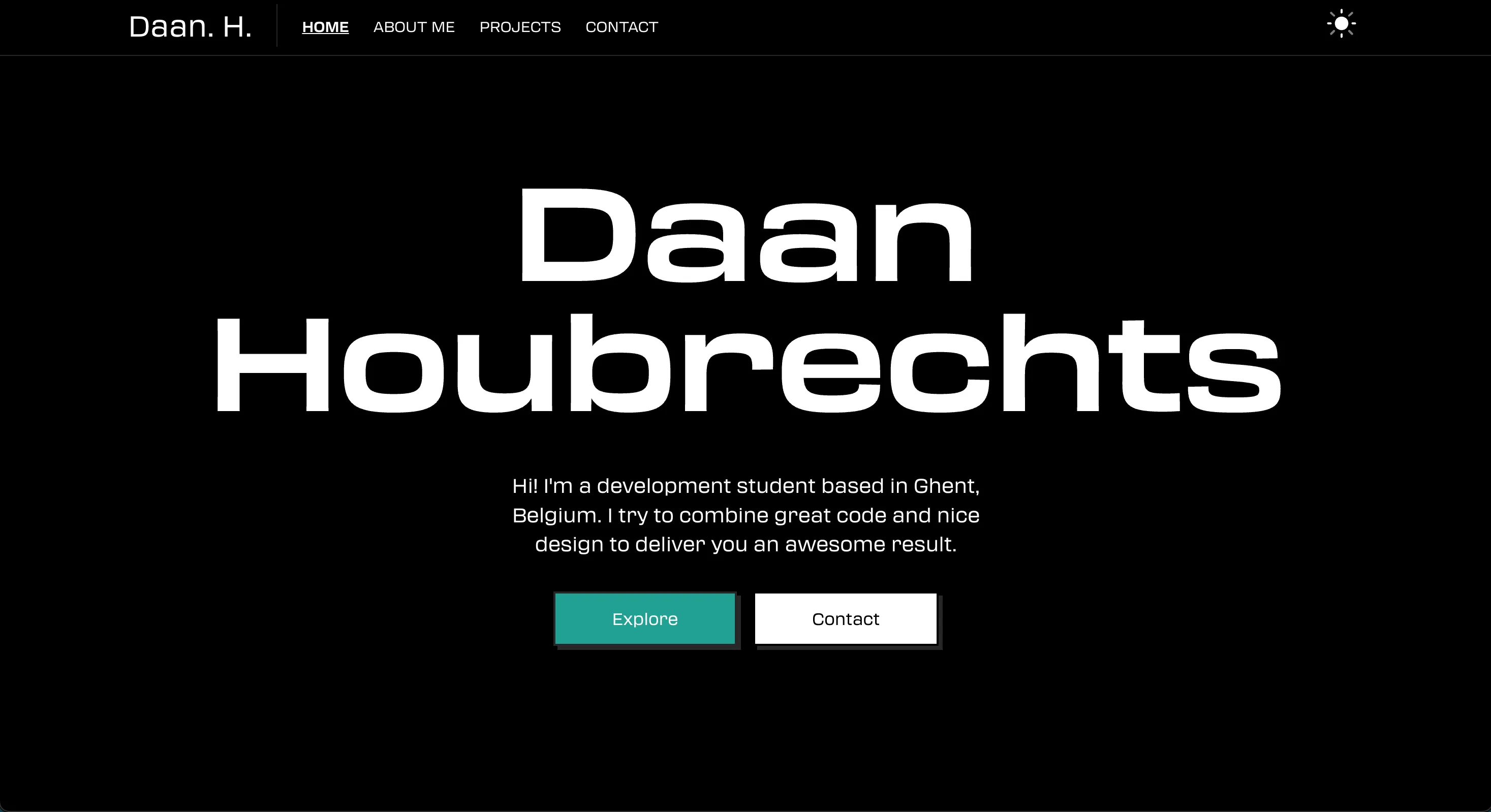 Screenshot of the Portfolio website project
