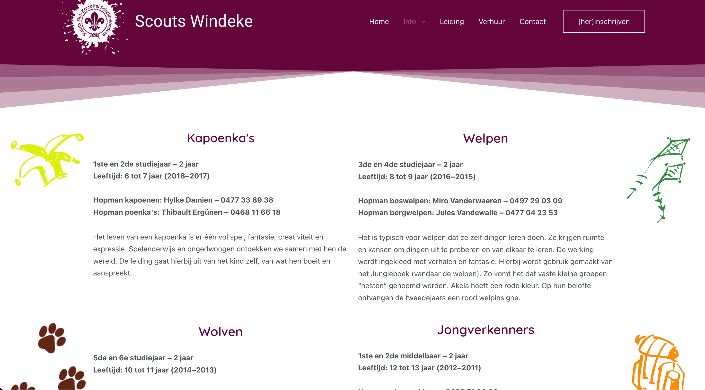 Screenshot of the Website Scouts homepage